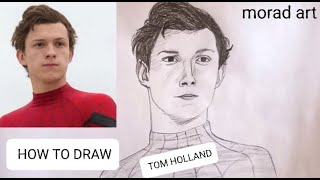 How to draw Tom Holland's face (Spiderman)🕷