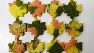 Sugar Cookies for Fall/Autumn with Marbled Leaf Design.