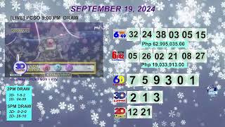 [LIVE] PCSO 9:00 PM DRAW - SEPTEMBER 19, 2024 LOTTO RESULTS