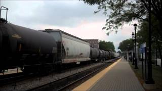 HD: EJ&E SD38-2's 675 and 665 leads CP G35 in Notch 8! Itasca, Illinois