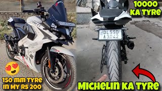 Pulsar rs 200 upgrade tyre size | 😲 Michelin 150 mm Tyre And | H2 R