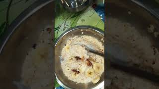 Today healthy weight loss breakfast oats gorom  dhut banana 🍌  kismis #youtubeshorts #song #love