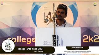 ENGLISH SPEECH I KILAHUMA ARTS FEST 2K21