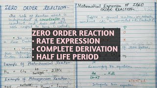 ZERO ORDER REACTION. RATE EXPRESSION FOR ZERO ORDER REACTION. HLAF LIFE PERIOD.