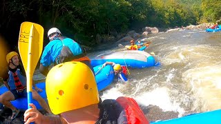 Upper Youghiogheny River Class V Rapids , Raft Flips!