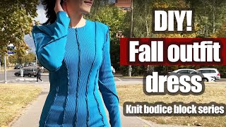 Diy fall guest wedding dress | How to sew a knit fitted dress| Fall outfit ideas