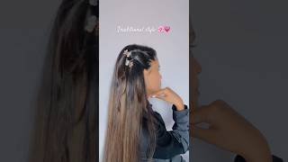 Traditional hairstyle 💗🌸 #hairstyletutorial #hairstyle #hairvlog #explore #shortsvideo