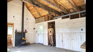 Another Wall (almost) Done | Timber Frame Cabin