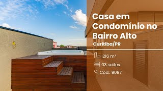 Casa em Condomínio, 03 Suítes, 04 Vagas, Terraço com Jacuzzi, Bairro Alto, Curitiba.