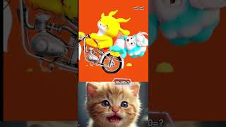 Yellow Dino riding a motorbike🏍️ || #trollcat3 #trollworld #short #catvideos #trollcat