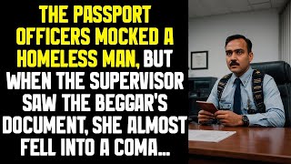 The passport officers mocked a homeless man, but when the supervisor saw the beggar's document