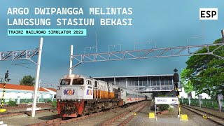 [SIDE CAMERA] KA ARGO DWIPANGGA MELINTAS LANGSUNG STASIUN BEKASI | TRAINZ SIMULATOR INDONESIA