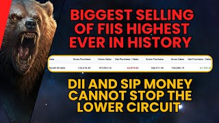 FIIS RECORD BREAK SELLING WILL LEAD THE MARKET TO LOWER CIRCUIT  #niftyanalysis #nifty