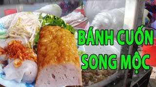 Dĩa bánh cuốn có cục chả to chà bá bán qua bộ đàm