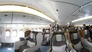 360 VIDEO  Inside the Emirates Boeing 777 300 Amazing Luxury Jet Airliner