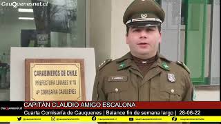 Balance Carabineros Cauquenes por fin de semana largo