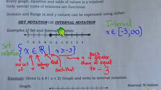 MCF3M and MCR3U   1.1 Set and Interval Notation handout lesson day 1