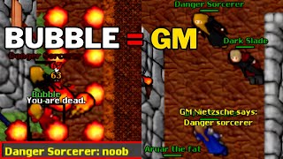 BUBBLE Killing PK and GM BANING HIM (ANTICA - TIBIA 7.3)