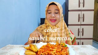 Ceker sambel merecon.martabak telor dan tumis timun plus wortel‼️pokok nya rasa top banget🥰