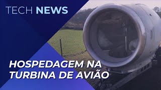 Que tal se hospedar na turbina de um avião?