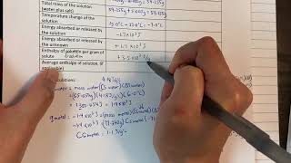 Calorimetry Lab Calculation Example