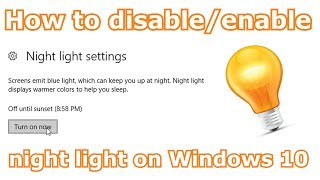 How to enable/disable night light on Windows 10