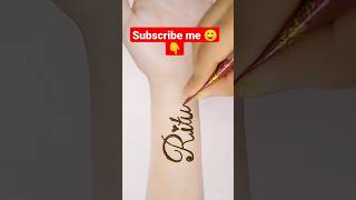 Ritu name mehndi design| Ritu mehndi tattoo| mehndi design| Name mehndi design|