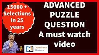 Advanced Puzzle - sbi po/ibps 2023/RBI grade B/SSC CGL/CHSL/RRB/CAT/CSAT/CLAT/TSPSC/APPSC/MAT/CAPF