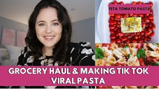 TIK TOK FAMOUS FETA & TOMATO PASTA | + grocery haul | LITERALLY LYDIA