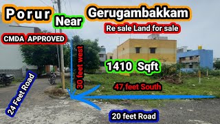 Porur Near Gerugambakkam Resale land for sale.Near Arjun Garden