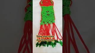 Macrame double pouch phone holder #macramedesigns #macrame #diy