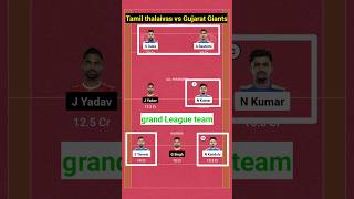 TAM vs GUJ GL Team 🔥. #glteam #shorts #viral #dream11prediction #Kabaddi..