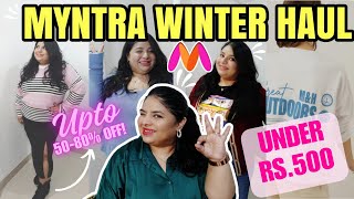 MYNTRA WINTER HAUL Under 500🌸 || Myntra Sweater,Cardigan,Sweatshirt Haul | Myntra Haul