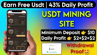 New Usdt Earning Site Usd Mining Site 2024 Best Investment Usdt Earning Website