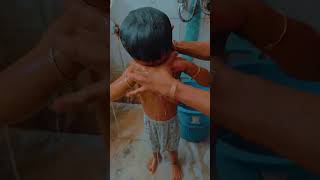 🥲😥 every time...when he takes hair bath #kidsworld #cute #cutebaby #kidsvideo #bathsong  #kidssong