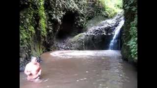 Jumping into the pond Maunawili Falls