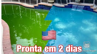 Piscina pronta em dois dias