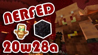 Nerfed Piglins and Renewable Blackstone! (Minecraft Snapshot 20w28a Summary)