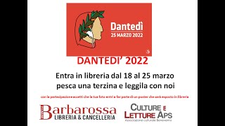 Dantedì 2022 Culture e Letture aps e Libreria Barbarossa