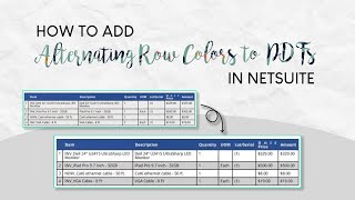 How to Add Alternating Row Colors to PDFs in NetSuite