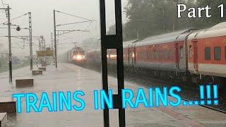 TRAINS in RAIN⛈⛈(4in1) | SURYANAGARI + KSK + SAYAJI NAGARI + RANAKPUR EXPRESS... ( Indian Railway )