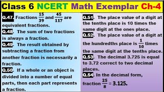 Class 6 Math Ch-4 Q 47 to 54 Math NCERT Exemplar Solution|MATH|NCERT|Fractions and Decimals|CBSE|Ch4