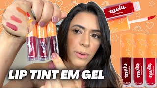 TESTEI O LANÇAMENTO GEL TINT MELU RUBY ROSE - Lip Tint em Gel Baratinho e Pigmentado | Make com Lari