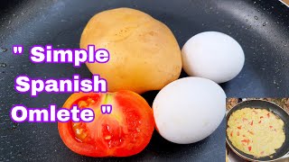 Potato and Tomatoes Omlete Recipe | Easy Breakfast Recipe | Spanish Omlete Recipe in Village Style