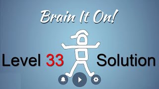 Brain It On Level 33 Solution - Make the ball hit the right wall {3 Stars}