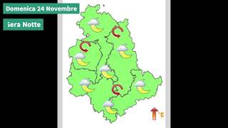 Il tempo previsto per la giornata di domani Domenica 24 Novembre 2024