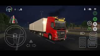 mengendarai truck volvo dengan double trailer box - universal truck simulator - android gameplay