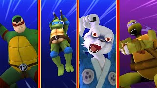 TMNT Legends Usagi, Leonardo Classic, Donatello, Pulverizer