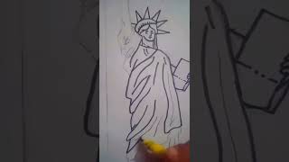 Statue of Liberty 🗽🗽🗽🗽drawing# tutorial # bhumi # like # share # subscribe 😀 #shorts