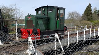 Turntable demonstration at Yeovil railway centre with Ruston shunter DS 1174 "River Yeo"